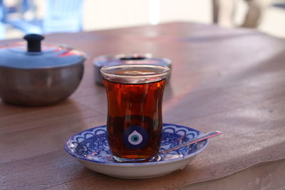 Close-up of tea on table