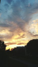 Scenic view of dramatic sky during sunset