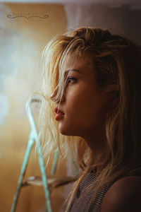 Close-up portrait of a young woman