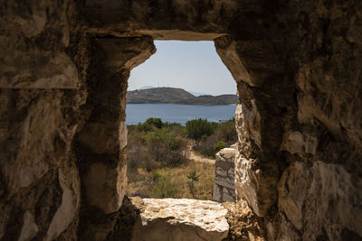 Scenic view of sea and rock formations