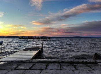 Scenic view of sea at sunset