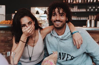 Portrait of smiling young couple