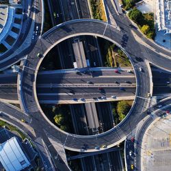 High angle view of elevated road in city