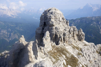 Panoramic view of mountains against sky