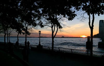 Scenic view of sea at sunset