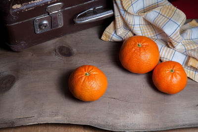 Close-up of oranges on table