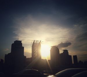 View of city at sunset