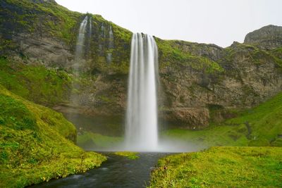 Scenic view of waterfall