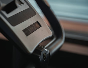 Close-up of exercise bike in a fitness 