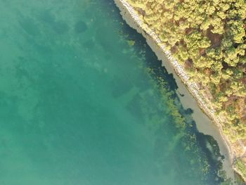 High angle view of sea