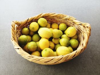 High angle view of fruits in basket