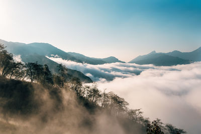 Scenic view of mountains against sky