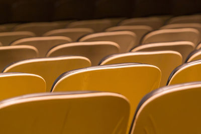 Close-up of empty chairs