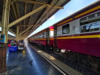 Train at railroad station platform
