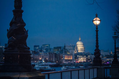 City lit up at night