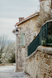 Low angle view of old building against sky