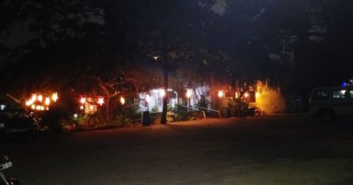 Illuminated street at night