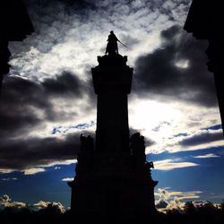 Low angle view of built structure against cloudy sky