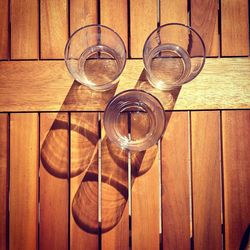 Close-up of beer glass on table