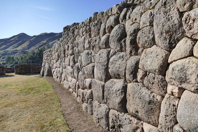 Stone wall at old ruin
