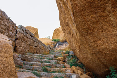 Rock formation against sky