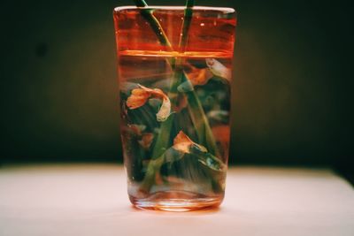 Close-up of glass on table
