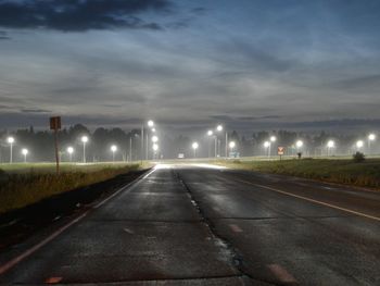 View of empty road at dusk