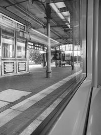 Empty railroad station platform