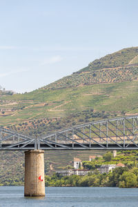 Bridge over river against sky