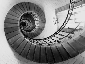 Directly below shot of spiral staircase