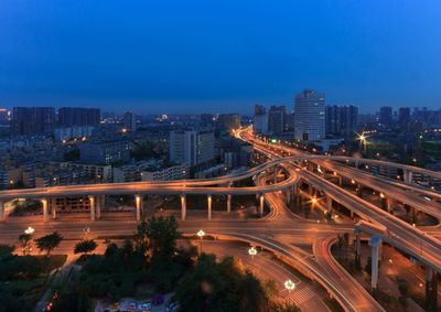 Traffic on road at night