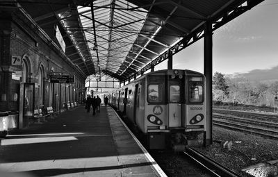 Passenger train at railway platform