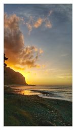 Scenic view of sea during sunset