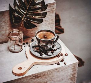 Close-up of coffee on table