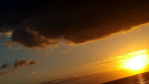 Scenic view of sea against sky at sunset