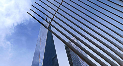 Low angle view of modern building against sky