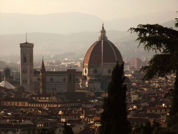 High angle view of dome of florence 