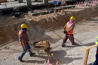 People working at construction site