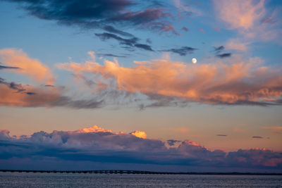 Scenic view of sea against sky at sunset