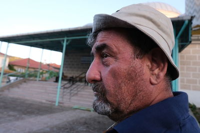 Portrait of man looking away