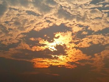 Scenic view of cloudy sky during sunset