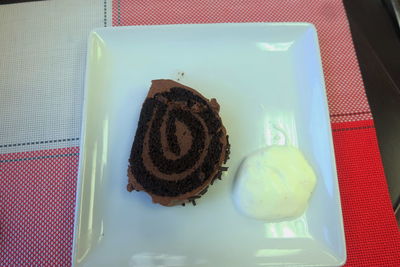 Close-up of ice cream on table