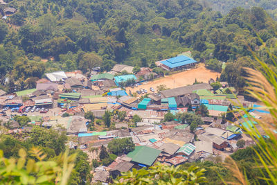 High angle view of townscape