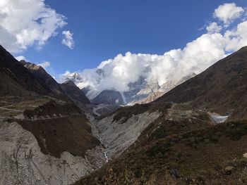 Scenic view of mountains against sky