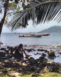 Boats in sea