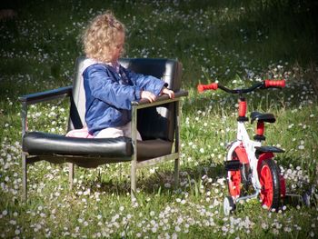 Man sitting on grass