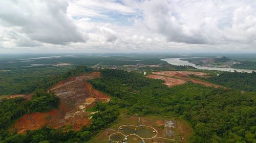 Aerial view of landscape against sky