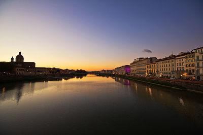 View of river with buildings in background