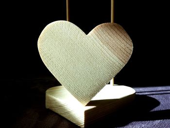 Close-up of heart shape on wood