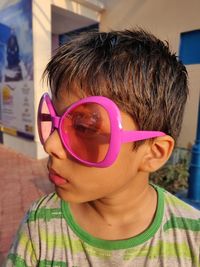 Portrait of boy wearing sunglasses